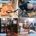 thumbnail image 7 of Magnifying Glass with Light and stand, Real Glass Lens, 5 Color Modes Stepless Dimmable Arm Swing LED Floor Lamp, 3-in-1 Large Lighted Magnifier for Reading Painting Craft Close Work, 7 of 7