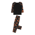 thumbnail image 4 of Halloween Pajamas for Family Glow In The Dark Pattern Letter Holiday Sleepwear, 4 of 9