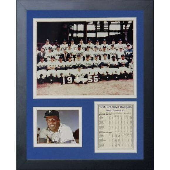 Legends Never Die 1955 Brooklyn Dodgers Framed Photo Collage, 11 x 14-Inch