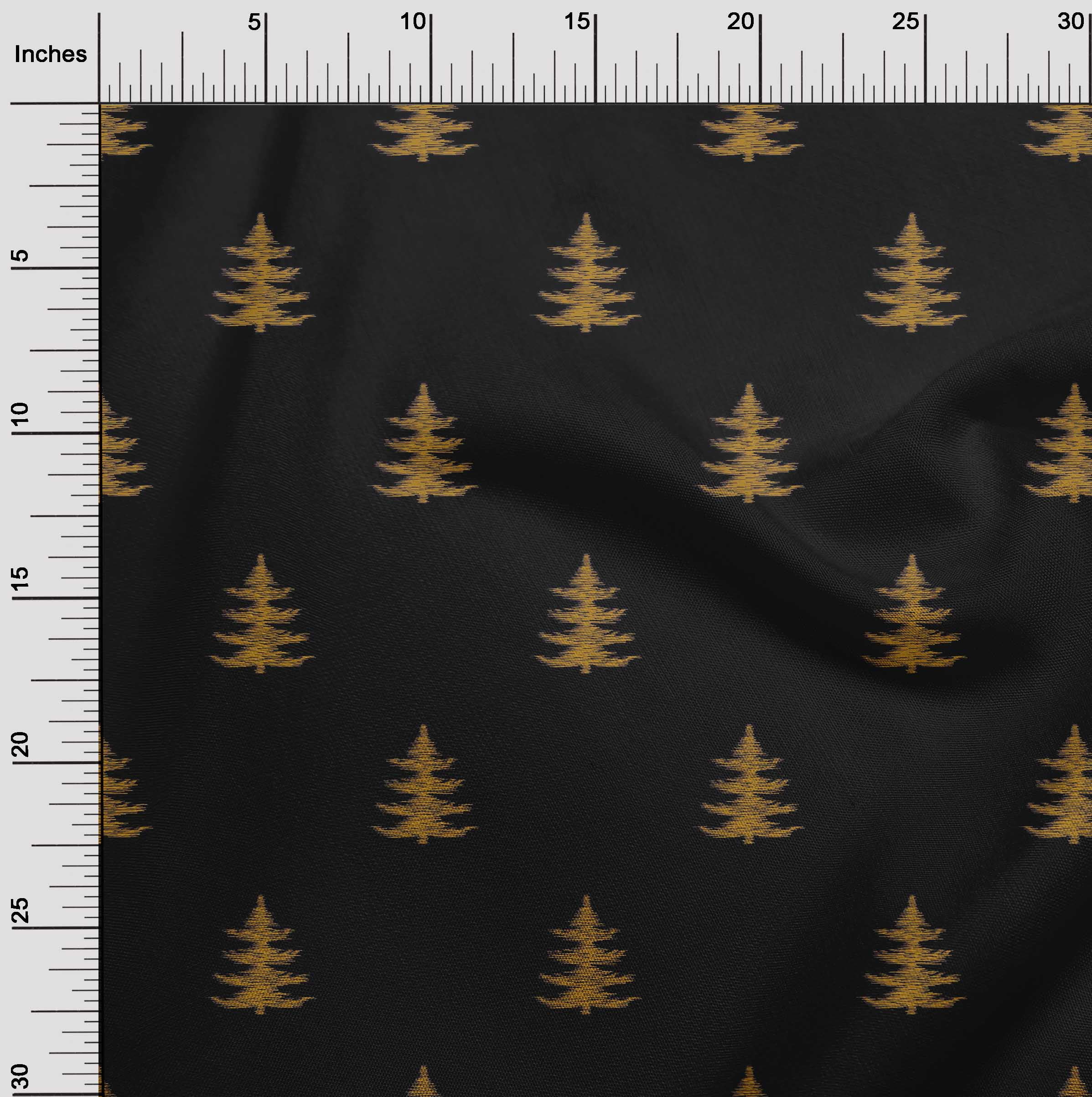 oneOone Polyester Lycra Fabric Christmas Tree Ikat Decor Fabric Printed BTY 56 Inch Wide
