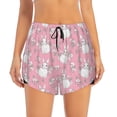 thumbnail image 2 of Goofa Rabbit And Flower Printed Women 2 in 1 Running Shorts,Quick Dry Athletic Workout Shorts,High Waisted Athletic Shorts with Liner Pockets-Large, 2 of 9
