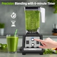 thumbnail image 3 of Blender for Smoothies: 1800W  Blenders for Kitchen, 68oz  Pitcher, Timer & Speed Control, 6 Stainless Steel , Dishwasher Safe Blender for Ice Crush/Smoothies/Frozen Drinks/Grey, 3 of 6