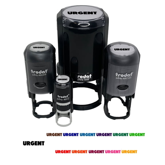 Urgent Bold Text Self-Inking Rubber Stamp Ink Stamper - Black Ink - Mini 1/2 Inch