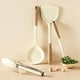 thumbnail image 5 of Juego de utensilios de cocina de silicona | Soporte para alimentos con cucharón de espátula de 4 piezas | Antiadherente resistente al calor | Empuñadura ergonómica | Fácil de limpiar | Beige |, 5 of 7