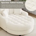 thumbnail image 4 of TOSEE Modern 55" Oversized Chaise Lounger, Upholstered Sleeper Sofa Couch with Tufted Seat and Detachable Pillows, Sofa Bed for Living Room Bedroom Office, Beige, 4 of 10