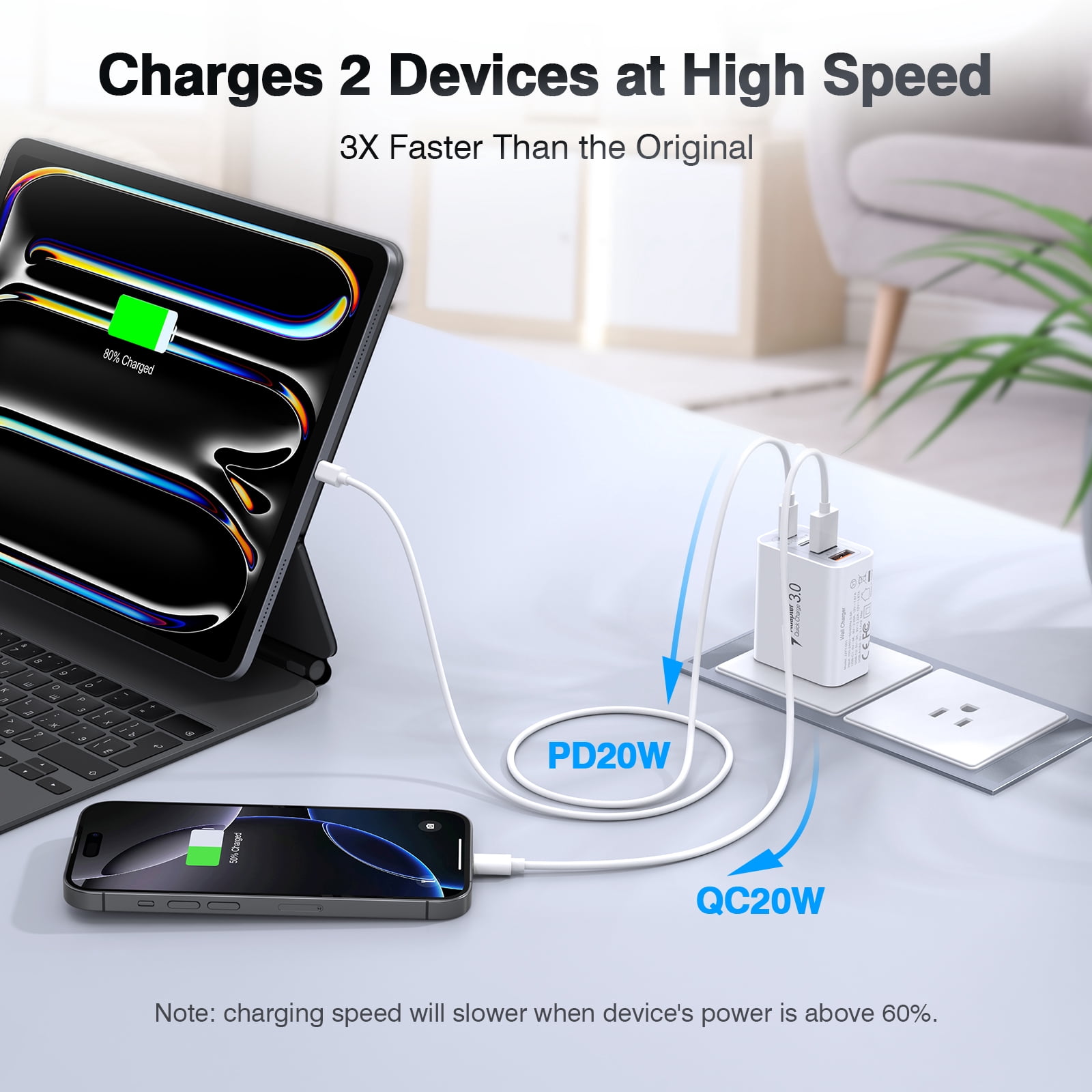 TAOHAI USB C Super Fast Charger, 3-Pack 40W Dual Port Fast Charger Adapter Block for iPhone 14/15/16/Pro/Pro Max/Plus/iPad/MacBook air Type C Charging for Samsung S21 S22 Pixel