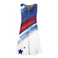 thumbnail image 4 of CCRFTGI 4th of July Dresses for Kids Girls Size 8 Funny American Flag Stars Striped A-Line Dress V-Neck Independence Day Sleeveless Girls Dresses Summer Trendy Dress for Girls Sky Blue 12-13 Years, 4 of 5