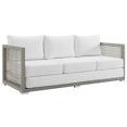 thumbnail image 5 of Modway Aura 3 Piece Outdoor Patio Wicker Rattan Set in Gray White, 5 of 9