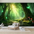 thumbnail image 7 of Wallpaper Forest Glowing Butterflies Mushrooms Peel and Stick Wall Murals 100"H x 144"W Removable PVC Wall Paper Self-Adhesive Wall Paintings Art Decor for Bedroom Living Room, 7 of 7