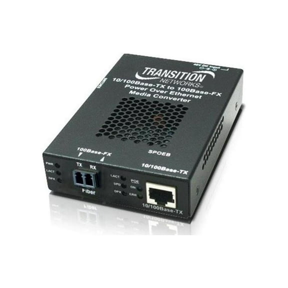 Transition Networks Stand-alone Fast Ethernet PoE Media Converter