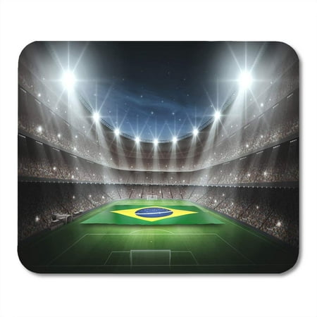KDAGR Soccer Green World Stadium Brasil Flags Cup Football Best Mousepad Mouse Pad Mouse Mat 9x10