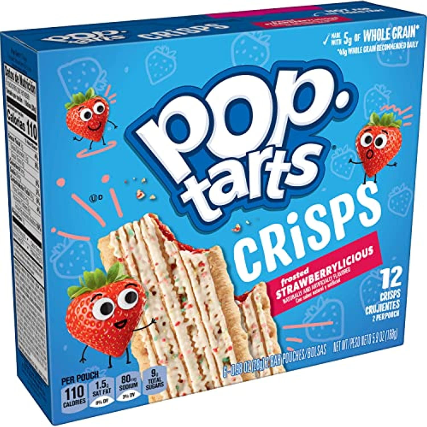 Pop Tarts Crisps Baked Snack Bars Breakfast Snacks School Lunch Frosted Strawberrylicious 5