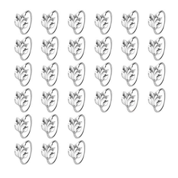Juego de 30 Anillos de Servilleta con Forma de Hoja, Hebillas de Metal para Anillos de Servilleta para Decoraciones de Mesa, Servilleteros para Servilletas de Tela