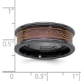 thumbnail image 5 of Edward Mirell Black Ti Copper-tone Anodized with Laser Pattern 8mm Concave Band, 5 of 5