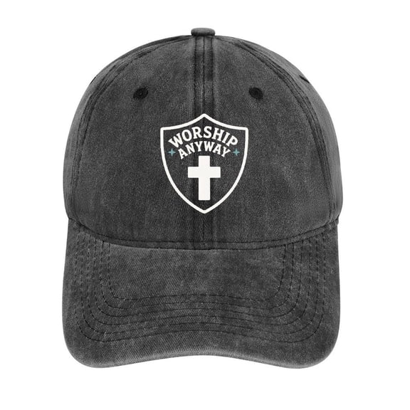 Worship Anyway Charcoal Baseball Cap for Men Women, Adjustable Snapback Hats Cotton Hat