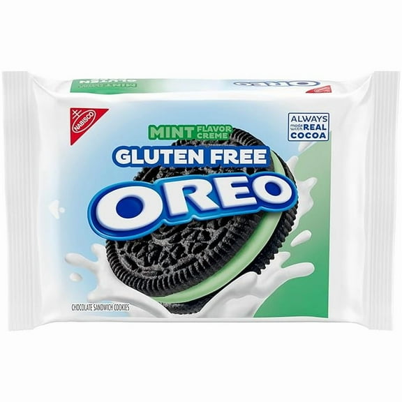 Pack of 1 OREO Gluten Free Mint Creme Chocolate Sandwich Cookies, Gluten Free Cookies, 12.47 oz