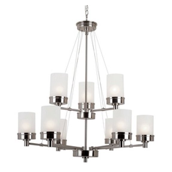 70339 BN Trans Globe Lighting Urban Swag - Nine Light 2-Tier Chandelier