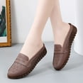 thumbnail image 1 of LSLJS Women's Versatile Flat Shoes Soft Bottom Large Size Casual Solid Color Shoes Leather Shoes, Flats Shoes, 1 of 3