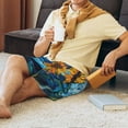 thumbnail image 2 of Daiia Starry Night Sunflower Field Mens Woven Stretch Pajama Short,Short Pajama Pants-Large, 2 of 7