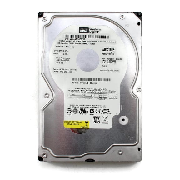 120gb hdd, wd caviar se wd1200js-00mhb0, 25sep2006, dcm: hsbant2ch
