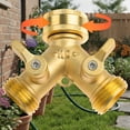 thumbnail image 4 of Hose Splitter 2 Way,Heavy Duty Garden Hose Splitter,Solid Brass Y Connector Hose Adapter,Water Hose Splitter with 4 Rubber Hose Washers, 4 of 12