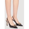 thumbnail image 2 of Women's Pointed Toe Slingback Pumps with Chain Detail, 2 of 3