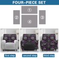 thumbnail image 5 of SCRAWLGOD Halloween Bat Spider Web Print Violet Black Recliner Slipcovers 4-Pieces Lazyboy Recliner Cover Couch Chair Covers Reclining Covers with Pocket for Dog Furniture Protector for Living Room, 5 of 7