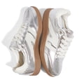 thumbnail image 2 of LUCKY STEP Womens Classic Retro Gum Sole Fashion Sneakers Genuine Leather Anti Slip Casual Shoes,Silver, 2 of 6