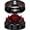 Red, variant on Couple Rings Matching Rings Black Wings Skull Ring 1.5ct Red CZ Womens Wedding Ring Sets Punk Ring