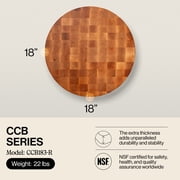John Boos CCB Round Reversible Wood Chopping Board, 18 x 18 x 3, Maple
