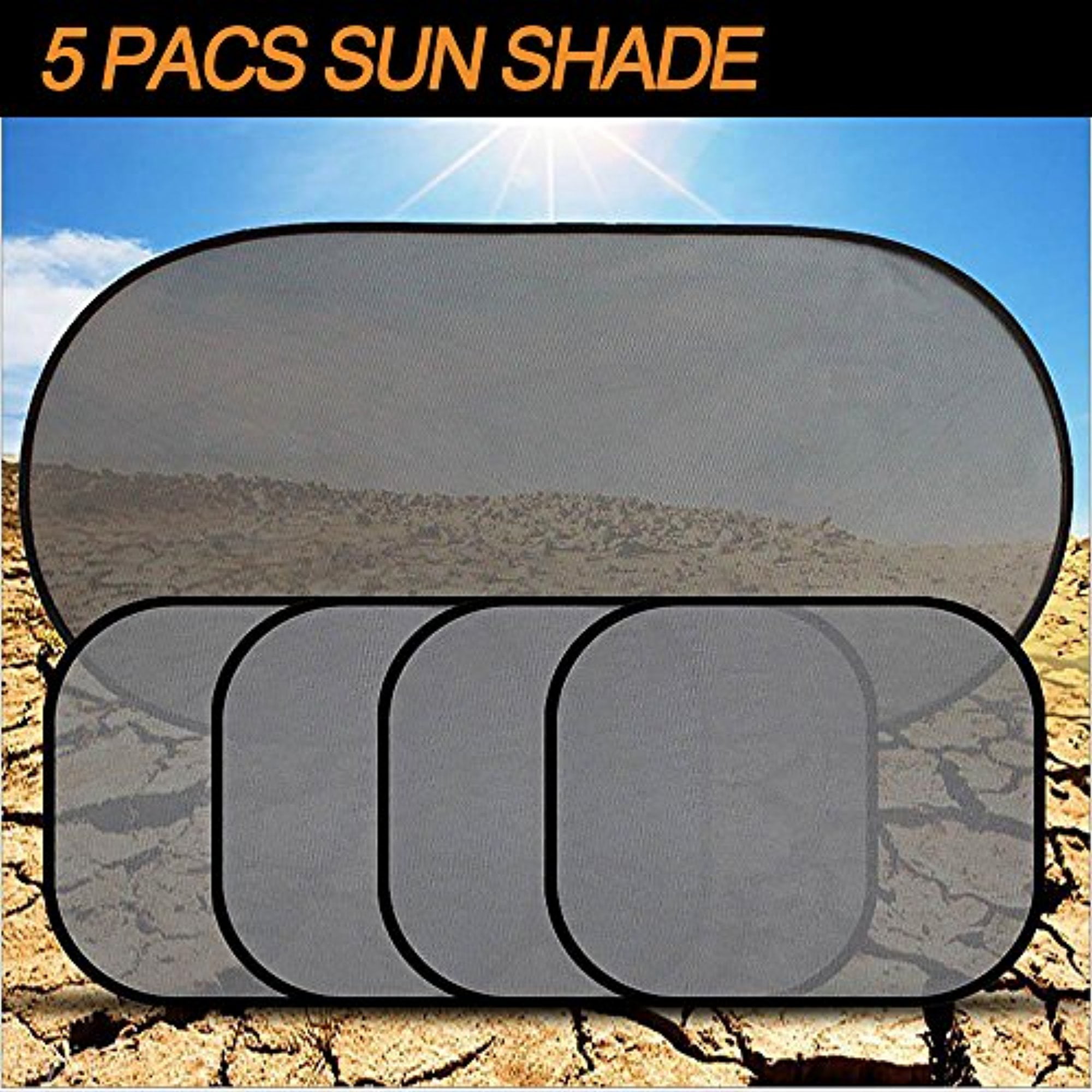 5pcs/set Car Window Sun Shades Cover Anti-UV Mesh Shade Curtain Protec ed 