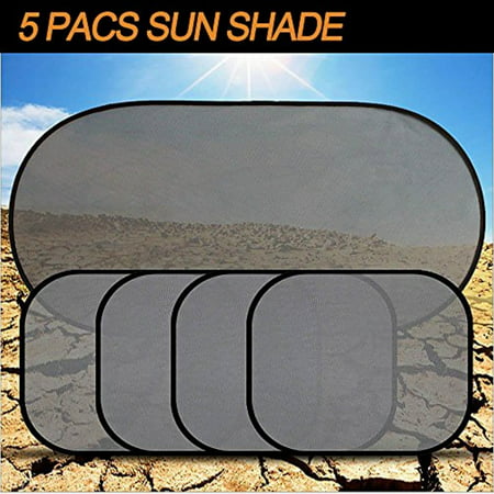 Car Sun Shade [SET of 5] for Windows Car Visor Protect Your Kids and Pets from Sun Glare and Heat Fit Most of Vehicle