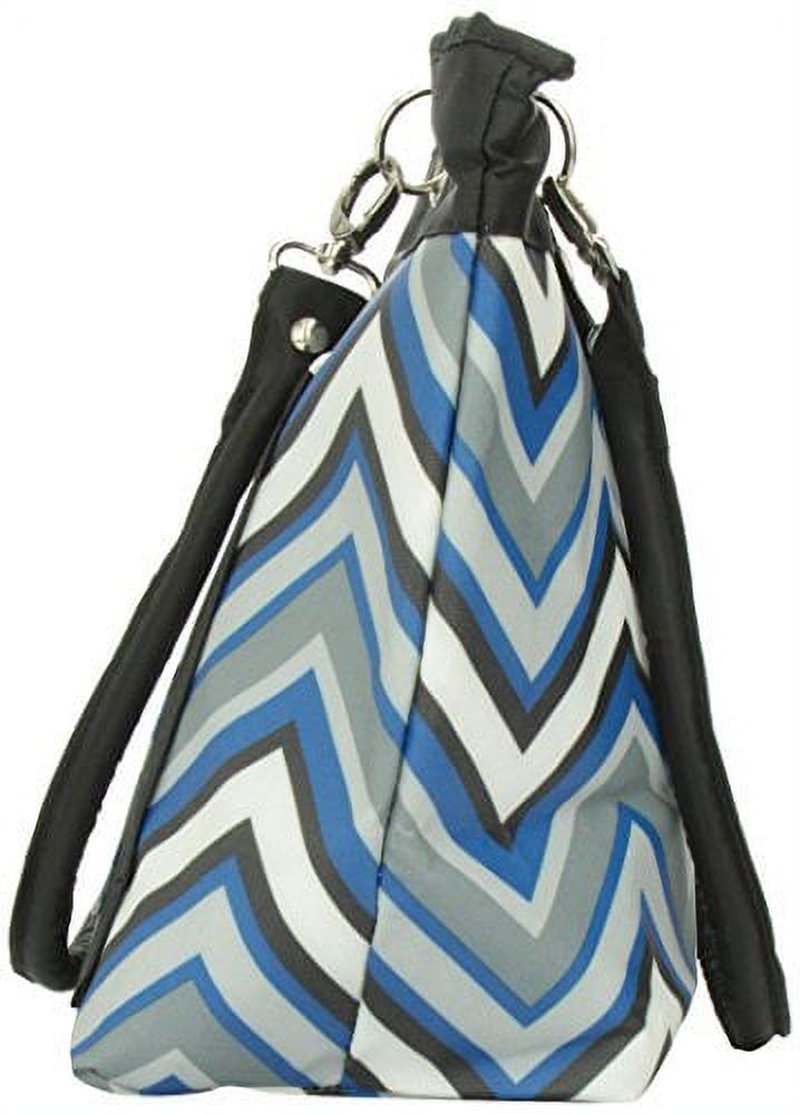 2 Red Hens Rooster Diaper Bag - Chevron Stripes Blue