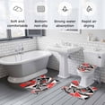 thumbnail image 6 of Color Block Triangle Bathroom Rugs Set Black Red Stitching Non Slip Absorbent Soft Bath Mats 3 Piece Set with Bathroom Rug, U-Shaped Floor Mat, Toilet Seat Cover Small Size, 6 of 9