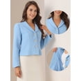 thumbnail image 2 of DARING DIVA Women's Lapel Collar Long Sleeves Blazer Jacket M Blue, 2 of 5