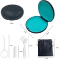thumbnail image 3 of Retainer Case,Cute Slim Aligner Case Compatible with Invisalign,Retainer Holder with Aligner Remover Tool, Chew & Brush,Rope Bag (Black Shell Cyan Silicone), 3 of 6
