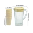 thumbnail image 3 of Gumesh 74oz Large Capacity Cold Drink Jug Set – Transparent Glass Pitcher with 5 Water Cups for Iced Coffee, Cold Brew, Juice, Tea, Home Beverage Dispenser with Lid, BPA-Free (Beige), 3 of 8