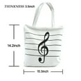 thumbnail image 4 of Bolso tote de lona con símbolos musicales de moda, bolso de hombro, bolso de compras, regalo (blanco), 4 of 5