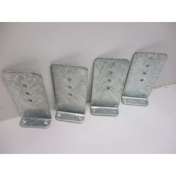 CTW (4) Vertical Pontoon Boat Trailer Bunk Bolster L Brackets / 5" by 10" Galvanized