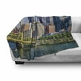 thumbnail image 3 of City Pittsburgh Soft Flannel Fleece Throw Blanket, Daytime Picturesque Downtown Scene over the Allegheny River Landmark, Cozy Plush for Indoor and Outdoor Use, 60" x 80", Multicolor, by Ambesonne, 3 of 6