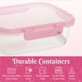 thumbnail image 4 of Paris Hilton 2-Piece Glass Leak-Proof Food Storage Containers, 4.3 Cup Capacity, Pink, 4 of 7