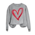 thumbnail image 4 of ibuvkizy Valentine's Day Sweatshirt for Women Round Neck Printed Sweatshirts Long Sleeved Pullover Top Sweatshirt Gray,XS, 4 of 4