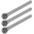 thumbnail image 1 of Fresas de carburo, fresas rotativas de doble corte, fresas de forma de bola con vástago de 1/8" y cabeza de 1/4" para bits de amoladora de matriz, 3 piezas, 1 of 3