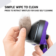 thumbnail image 3 of Furzzi Self Cleaning Slicker Brush - Skin Friendly Deshedding Grooming Tool for Dogs & Cats, Suitable for Shedding & Haired Pets, with Pet Supplies Accessories, Purple, Small, 3 of 5