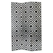 Wayborn Silver Block Room Divider in Black and Silver