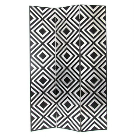 Wayborn Silver Block Room Divider in Black and Silver