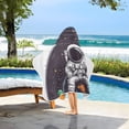 thumbnail image 3 of Yayeee Kids Hooded Towels Toddler Soft Absorbent Beach Bathing Wrap 50" x 23.5", Colorful Astronaut Planet, 3 of 5