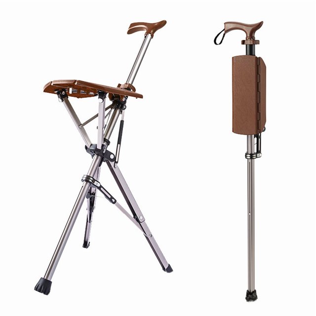 Step2Gold Ta-Da Chaise Canne de Marche Pliable avec Cadre en Acier Inoxydable – Solution d'Assise Portable Légère et Résistante à la Rouille pour les Activités de Plein Air, les Voyages et l'Usage Quotidien, Conception Ergonomique pour