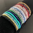 thumbnail image 2 of Bracelet Extensible en Perles de Verre Rondes avec Strass Cristal 4mm pour Femmes et Filles, 2 of 7