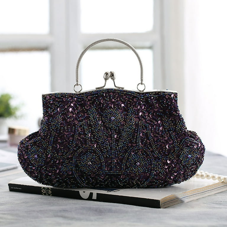 Fashionable Vintage Pattern Clutch Bag, Large Capacity Evening Bag For  Women